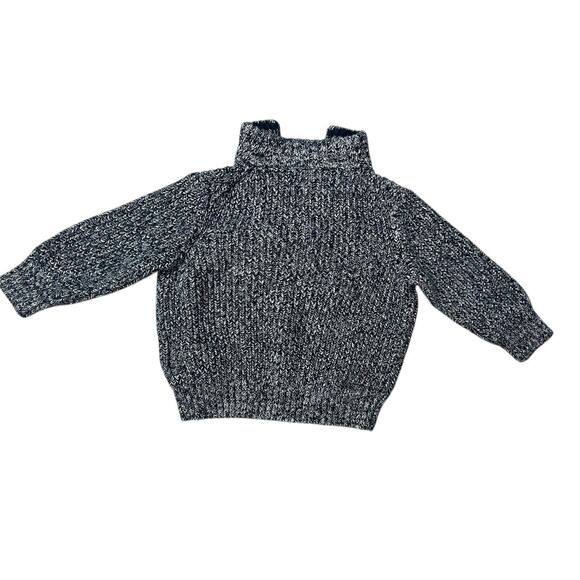 POLO RALPH LAUREN Blue White Heathered Sweater Quarter Zip 18 Months Pullover - Picture 7 of 10